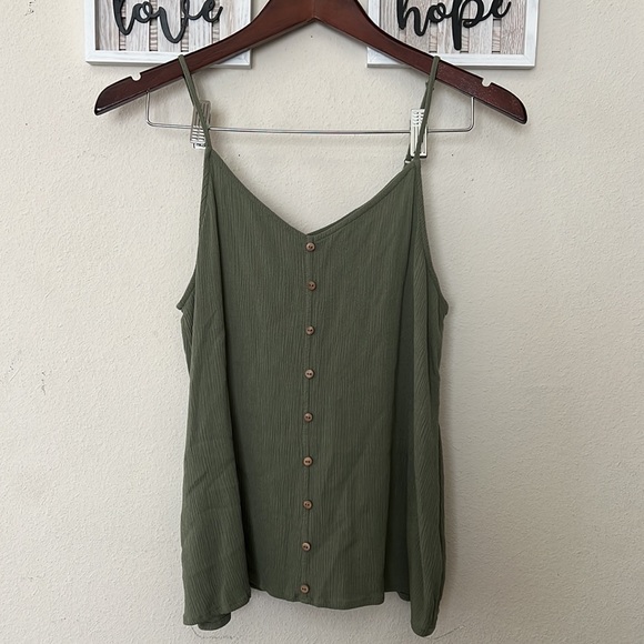 SO Tops - SO Green Spaghetti Strap Shirt